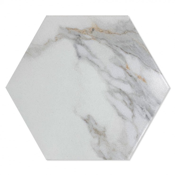 Marmor Klinker Hex Marble Hvid-Gul Mat 20x24 cm-0